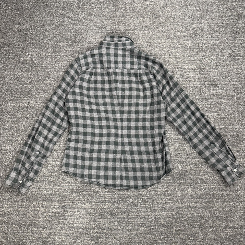 Frank & Eileen Barry Flannel Shirt Women Small Button Up Gray Plaid Cotton Italy - Picture 3 of 9